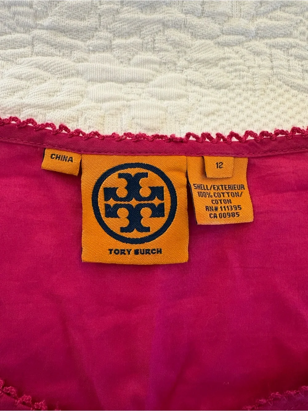Tory Burch Sleeveless Pink Ruffle Front Tank (size L)